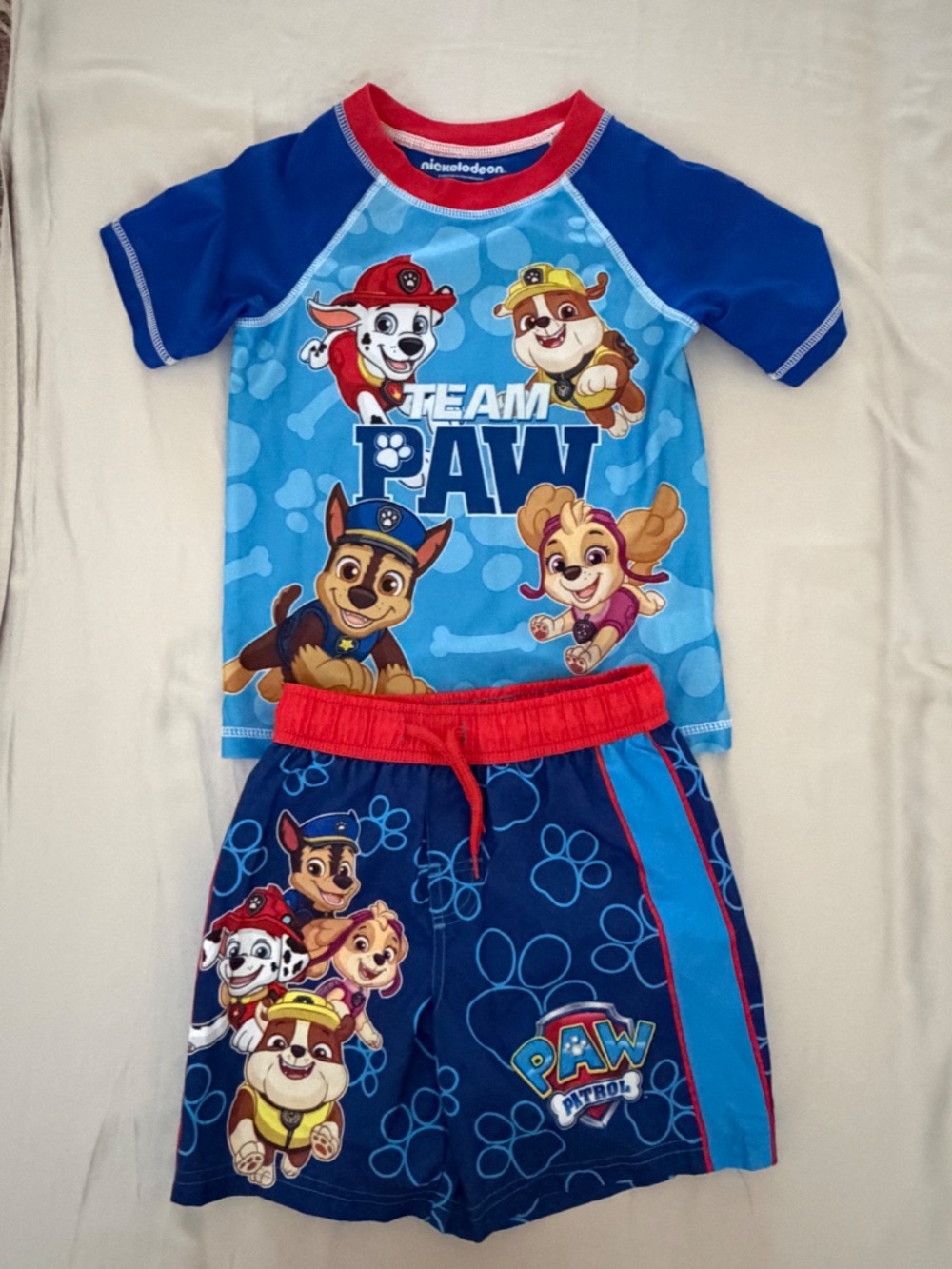 PAW Patrol Boys 2-Piece Rash Guard Swim Set Size 5/6